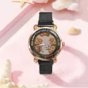 Flower Background Custom Name Personalized Lady Watches - Gift For Her