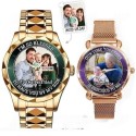 Family Photo - Custom His and Her Watches