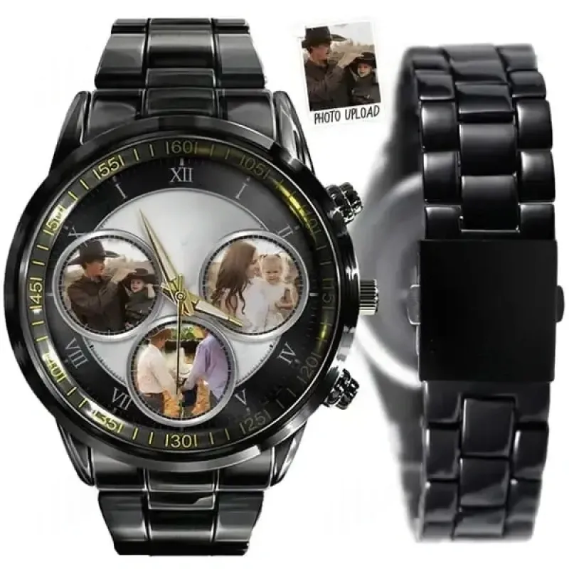 3 Photos Upload - Custom Stainless Steel Metal Watch