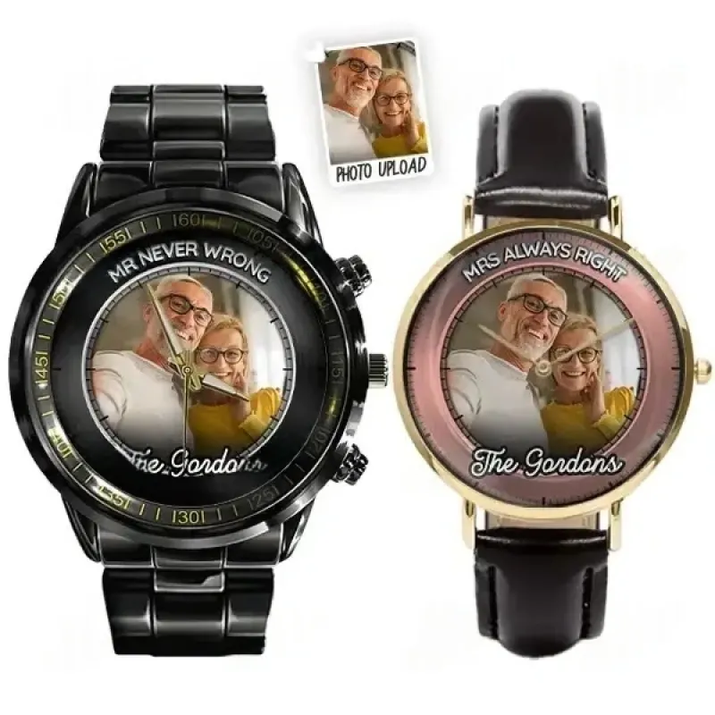 Matching Couple Photo - Custom Love Stainless Steel Watches